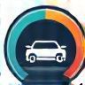 Fast check icon, car and stopwatch in Swiss colors